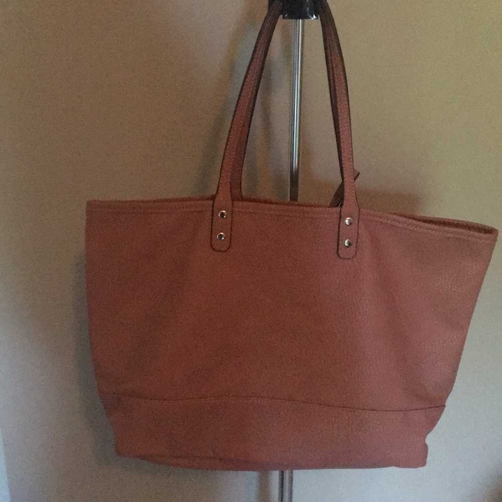 Faux Leather Tote with detachable pouch